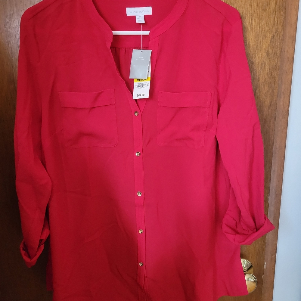 Red holiday blouse
